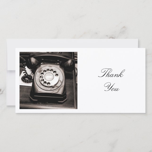 Tarjeta De Agradecimiento Foto cuadrada - Teléfono antiguo (Anverso)