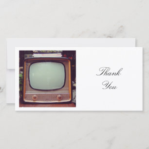 Tarjeta De Agradecimiento Foto Cuadrada - Televisor Antiguo