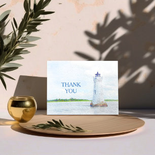 Tarjeta De Agradecimiento Foto de acuarela del faro de Cockspur