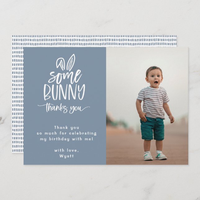 Tarjeta De Agradecimiento Foto de algún conejo (Anverso / Reverso)