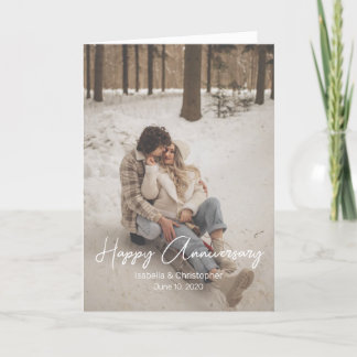 Tarjeta De Agradecimiento Foto de aniversario personalizada con texto modern