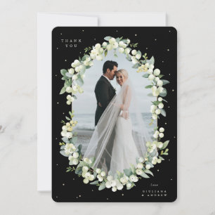 Tarjeta De Agradecimiento Foto de Aplanado de Boda de Black Snowberry + Euca