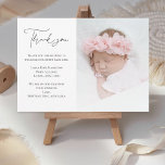 Tarjeta De Agradecimiento Foto de Baby Shower caligráfica manuscrita<br><div class="desc">Caligrafía manuscrita Tu foto Baby Shower Gracias Invitación</div>