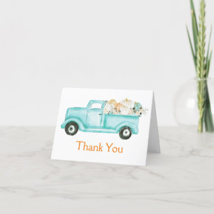 Tarjeta De Agradecimiento Foto de Baby Shower de Camioncito de Calabaza Pequ