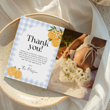 Foto de Baby Shower de Citricos con Gingham Naranj