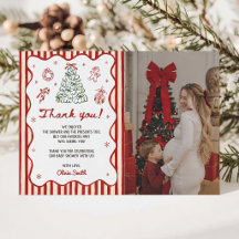 Foto de Baby Shower de Navidad con raya roja