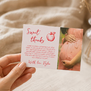 Tarjeta De Agradecimiento Foto de Baby Shower de Otoño Apple of Our Eye
