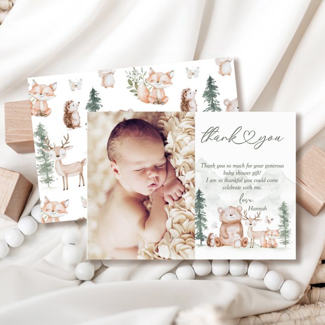 Tarjeta De Agradecimiento Foto de Baby Shower de Woodland (Subido por el creador)