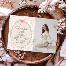 Foto de Baby Shower floral con lazo rosa