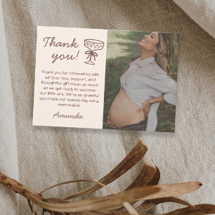 Tarjeta De Agradecimiento Foto de Baby Shower Marrón de Espresso Martini