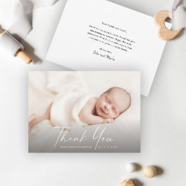 Tarjeta De Agradecimiento Foto de bebé con letra moderna
