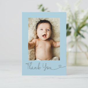 Tarjeta De Agradecimiento Foto de bebé Gracias Corazón Cumple de bebé modern