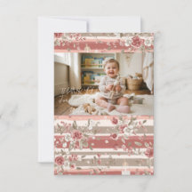Foto de Bebé Niña Floral Vintage Rosa Polvorienta