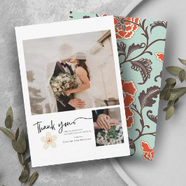 TARJETA DE AGRADECIMIENTO FOTO DE BEIGE PEONY CHINOISERIE