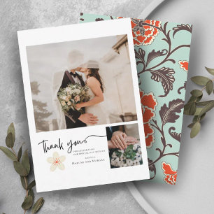TARJETA DE AGRADECIMIENTO FOTO DE BEIGE PEONY CHINOISERIE