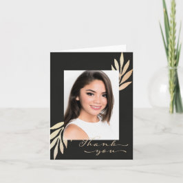 Tarjeta De Agradecimiento Foto de Black and Gold Gracias