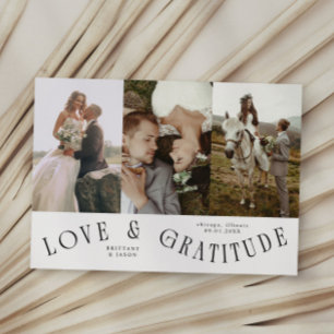 Tarjeta De Agradecimiento Foto de boda blanca multi amor y gratitud