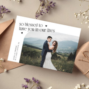 Tarjeta De Agradecimiento Foto de boda blanca tan bendecida