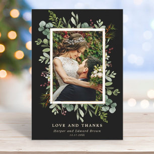 Tarjeta De Agradecimiento Foto de Boda Botánica de Invierno de la Verdemia -