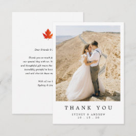 Tarjeta De Agradecimiento Foto de Boda Chic Minimalista Boho