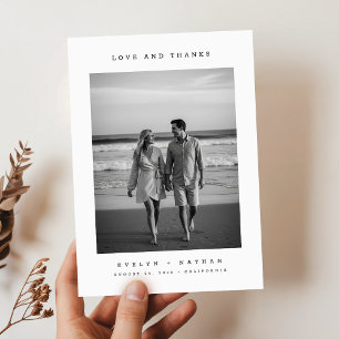 Tarjeta De Agradecimiento Foto de Boda Clásica Moderna