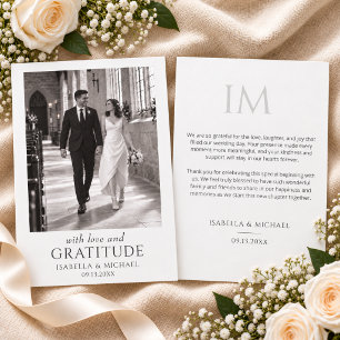 Tarjeta De Agradecimiento Foto de Boda con Amor y Gratitud