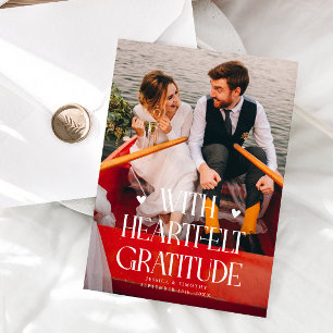 Tarjeta De Agradecimiento Foto de boda con gratitud sincera