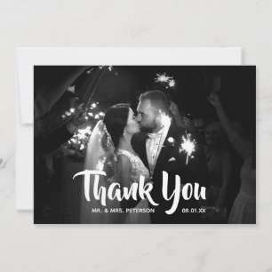 Tarjeta De Agradecimiento Foto de Boda con Guion Informal