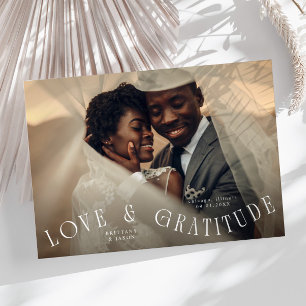 Tarjeta De Agradecimiento Foto de boda de amor y gratitud