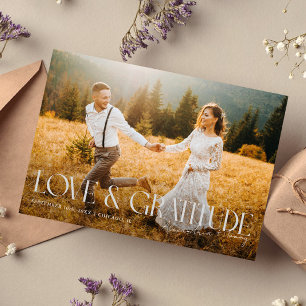 Tarjeta De Agradecimiento Foto de boda de Amor y Gratitud
