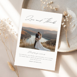 Tarjeta De Agradecimiento Foto de Boda de Boho con guión moderno