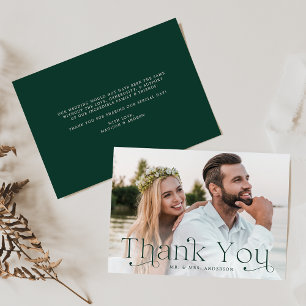 Tarjeta De Agradecimiento Foto de Boda de Elegancia Clásica