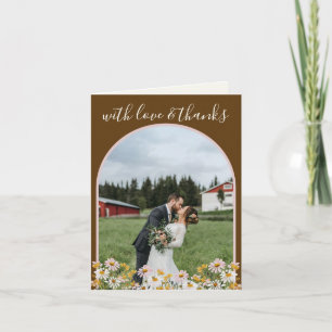Tarjeta De Agradecimiento Foto de boda de flores silvestres caprichosas de c