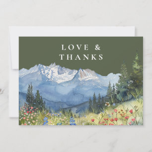 Tarjeta De Agradecimiento Foto de boda de flores silvestres de montaña en ve