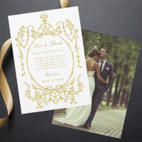 Foto de Boda de marco de vintage dorado