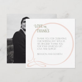 Tarjeta De Agradecimiento Foto de Boda de mariposa de Rubor de estilo Art No