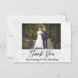 Tarjeta De Agradecimiento Foto de Boda de mármol blanco