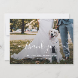Tarjeta De Agradecimiento Foto de boda de mascota personalizada con guión mo