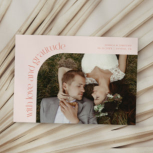 Tarjeta De Agradecimiento Foto de boda de melocotón de amor y gratitud