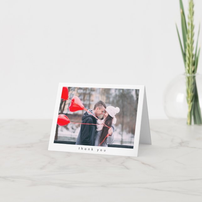 Tarjeta De Agradecimiento Foto de Boda de mensajes Personalizado moderno min (Anverso)