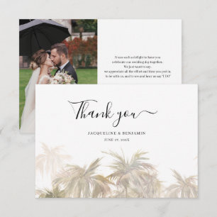 Tarjeta De Agradecimiento Foto de boda de Palma Tropical