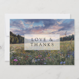 Tarjeta De Agradecimiento Foto de boda de prado floral de flores silvestres