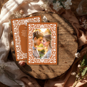 Tarjeta De Agradecimiento foto de boda de terracota Talavera mexicana