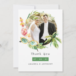Tarjeta De Agradecimiento Foto de boda de verano
