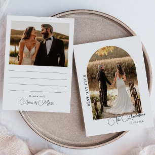 Tarjeta De Agradecimiento Foto de boda del mejor día de la vida con estilo m