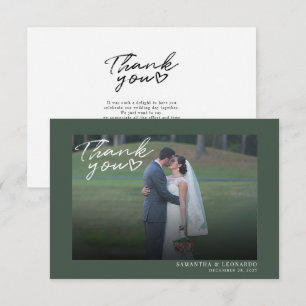 Tarjeta De Agradecimiento Foto de boda elegante moderna