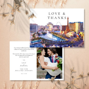 Tarjeta De Agradecimiento Foto de boda en Las Vegas Nevada
