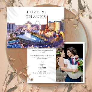 Tarjeta De Agradecimiento Foto de boda en Las Vegas Nevada