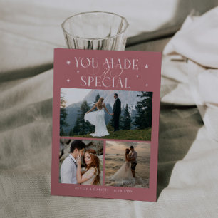 Tarjeta De Agradecimiento Foto de boda especial rosa 'Lo hiciste especial'