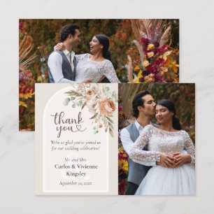 Tarjeta De Agradecimiento Foto de Boda floral de Boho ruidoso con tono de ti